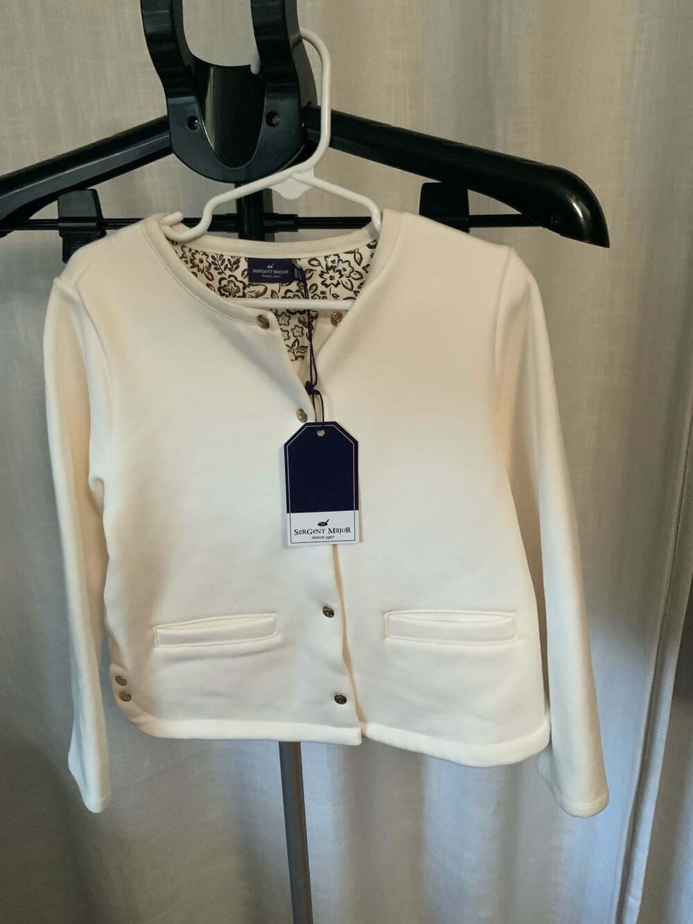 Sergent Major Cardigan Girls Size 6ANS White Gold